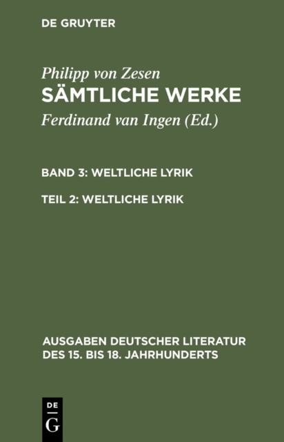 Weltliche Lyrik : Cats-Ubersetzungen, PDF eBook