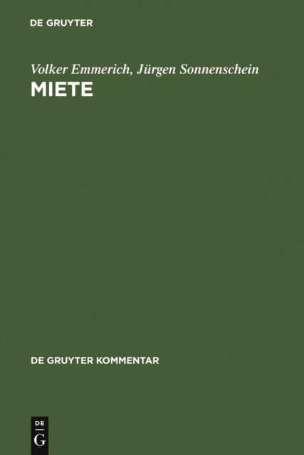 Miete : Handkommentar.  535 bis 580a des Burgerlichen Gesetzbuches. Allgemeines Gleichbehandlungsgesetz, PDF eBook