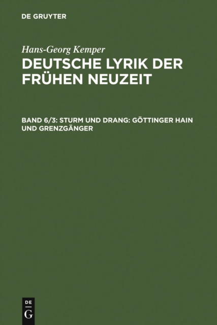 Sturm und Drang: Gottinger Hain und Grenzganger, PDF eBook