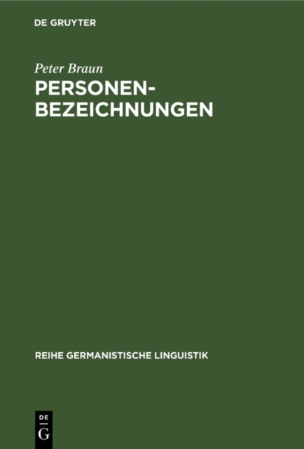 Personenbezeichnungen : Der Mensch in der deutschen Sprache, PDF eBook