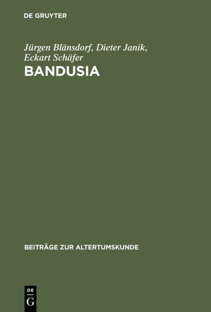 Bandusia : Quelle und Brunnen in der lateinischen, italienischen, franzosischen und deutschen Dichtung der Renaissance, PDF eBook