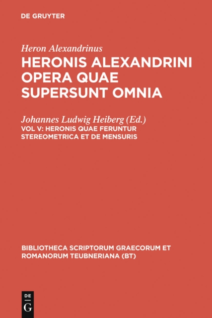 Heronis quae feruntur stereometrica et de mensuris, PDF eBook