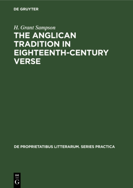 The Anglican tradition in eighteenth-century verse, PDF eBook
