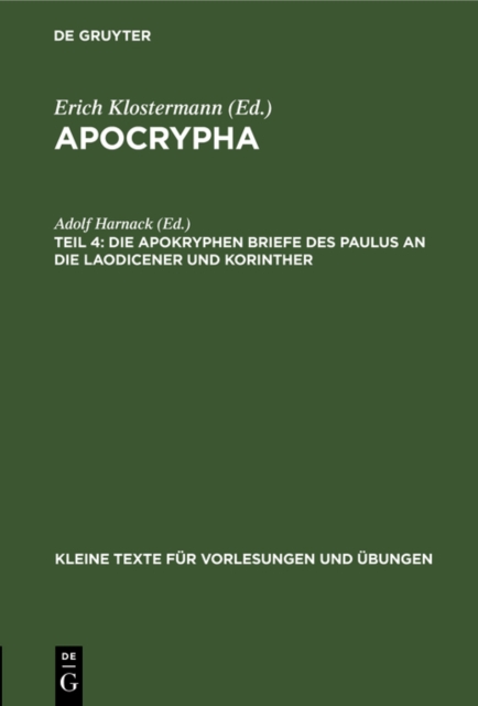Die apokryphen Briefe des Paulus an die Laodicener und Korinther, PDF eBook