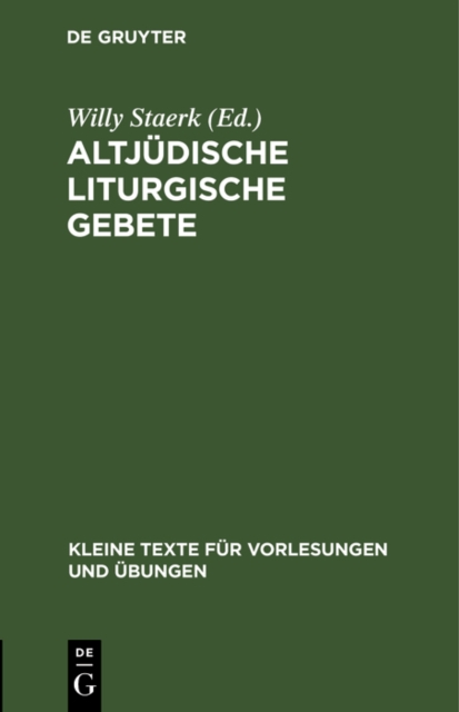 Altjudische liturgische Gebete, PDF eBook
