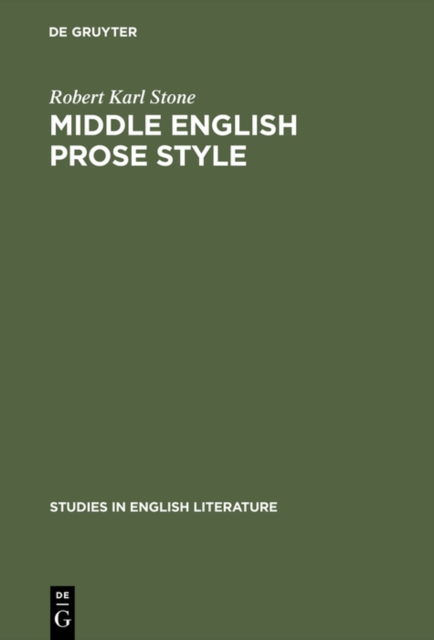Middle English prose style : Margery Kempe and Julian of Norwich, PDF eBook