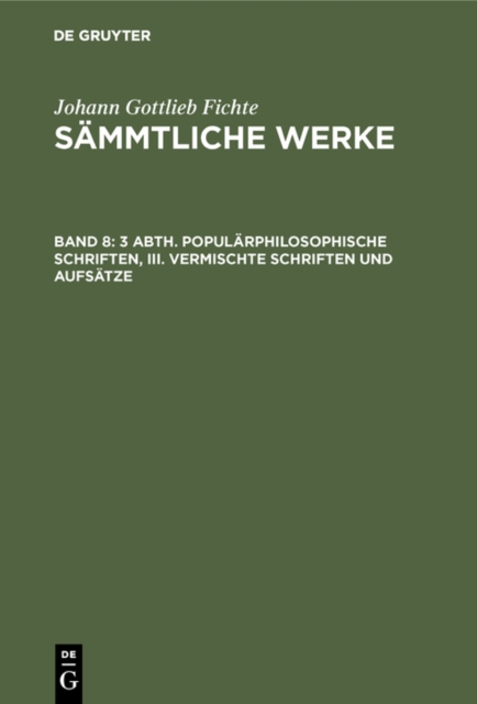 3 Abth. Popularphilosophische Schriften, III. Vermischte Schriften und Aufsatze, PDF eBook