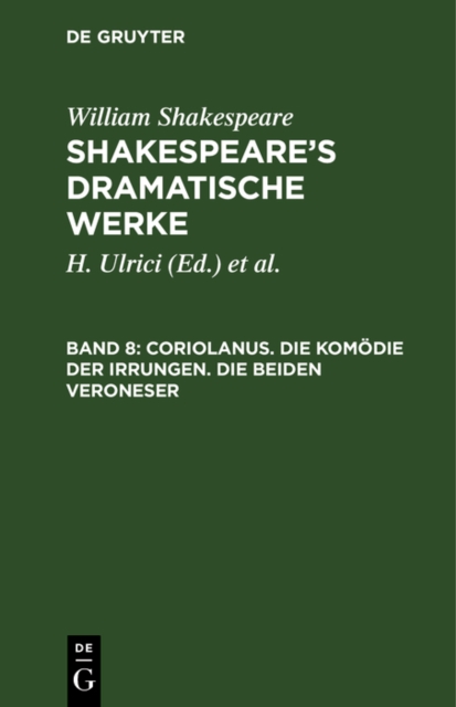 Coriolanus. Die Komodie der Irrungen. Die beiden Veroneser, PDF eBook