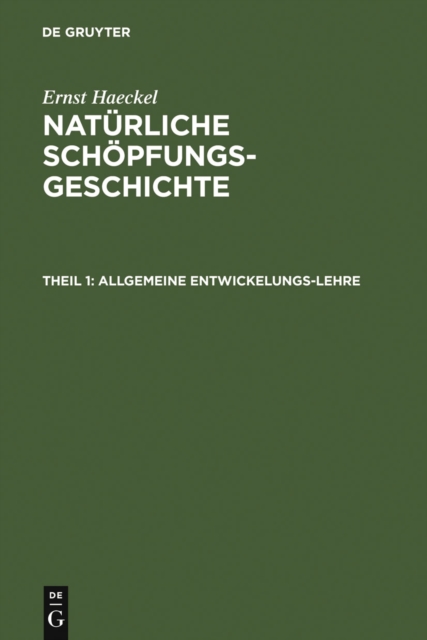 Allgemeine Entwickelungs-Lehre : (Transformismus und Darwinismus), PDF eBook