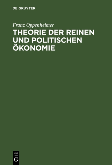 Theorie der reinen und politischen Okonomie : Ein Lehr- und Lesebuch fur Studierende und Gebildete, PDF eBook