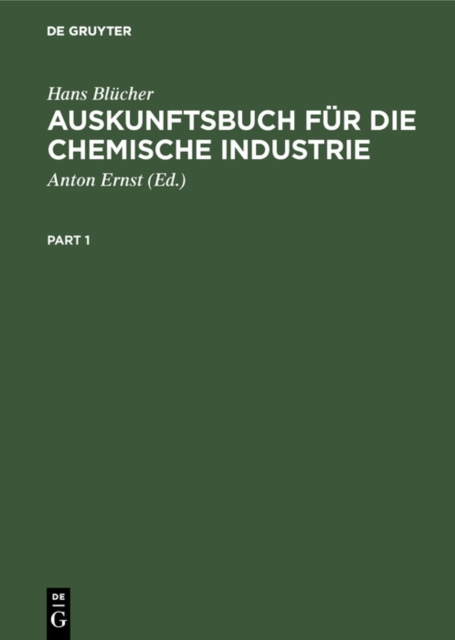 Auskunftsbuch fur die chemische Industrie, PDF eBook
