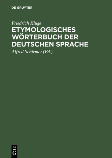 Etymologisches Worterbuch der deutschen Sprache, PDF eBook