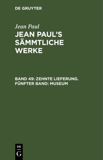 Zehnte Lieferung. Funfter Band: Museum, PDF eBook