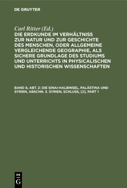 Die Sinai-Halbinsel, Palastina und Syrien, Abschn. 3. Syrien, Schlu, [2], PDF eBook