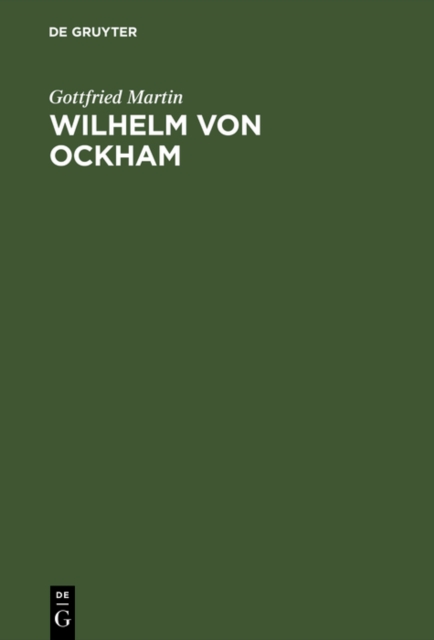 Wilhelm von Ockham : Untersuchungen zur Ontologie der Ordnungen, PDF eBook