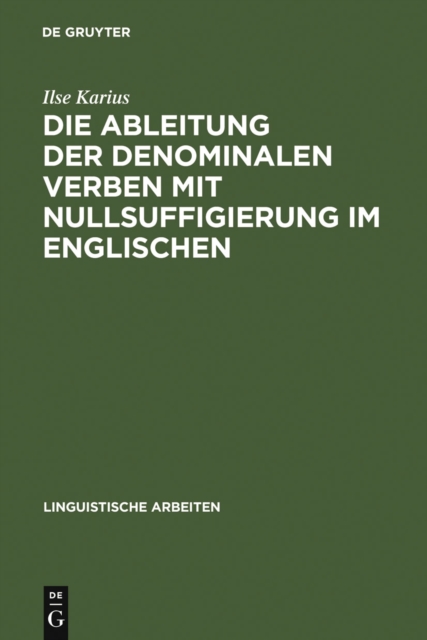 Die Ableitung der denominalen Verben mit Nullsuffigierung im Englischen, PDF eBook