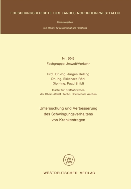 Untersuchung und Verbesserung des Schwingungsverhaltens von Krankentragen, PDF eBook