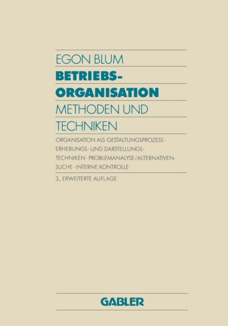 Betriebsorganisation : Methoden und Techniken, PDF eBook