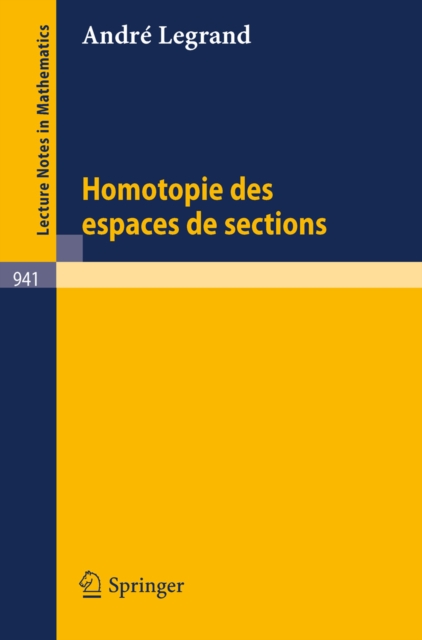 Homotopie des Espaces de Sections, PDF eBook
