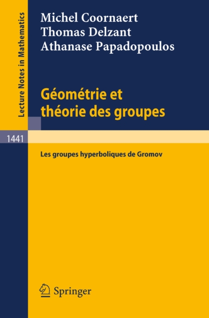 Geometrie et theorie des groupes : Les groupes hyperboliques de Gromov, PDF eBook