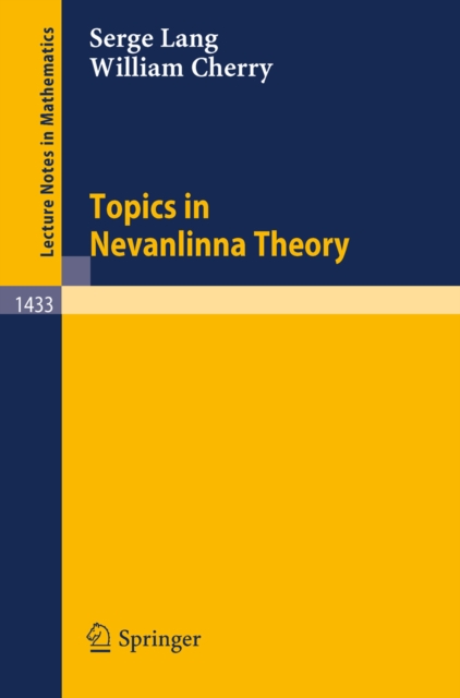 Topics in Nevanlinna Theory, PDF eBook