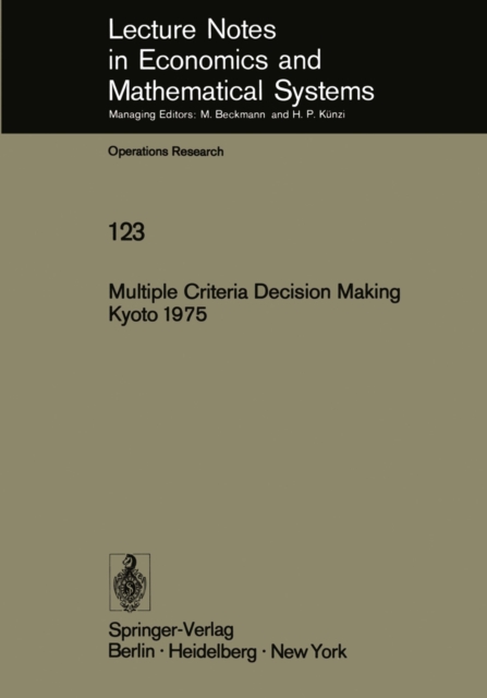 Multiple Criteria Decision Making Kyoto 1975, PDF eBook