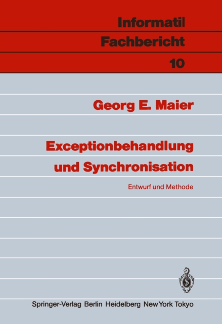 Exceptionbehandlung und Synchronisation : Entwurf und Methode, PDF eBook