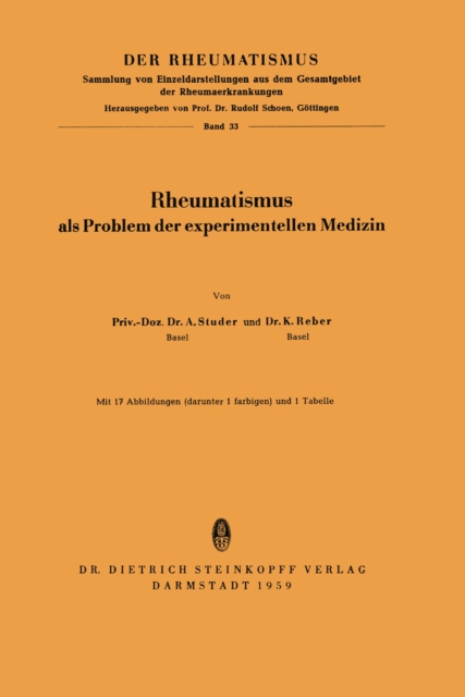 Rheumatismus : Als Problem der Experimentellen Medizin, PDF eBook