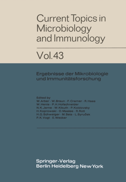 Current Topics in Microbiology and Immunology : Ergebnisse der Mikrobiologie und Immunitatsforschung, PDF eBook