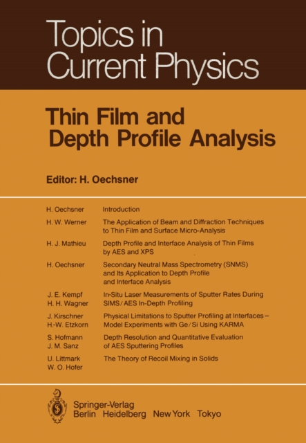 Thin Film and Depth Profile Analysis, PDF eBook