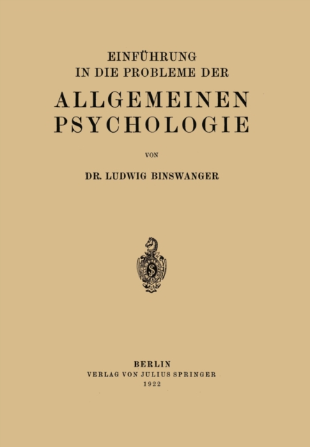 Einfuhrung in die Probleme der Allgemeinen Psychologie, PDF eBook