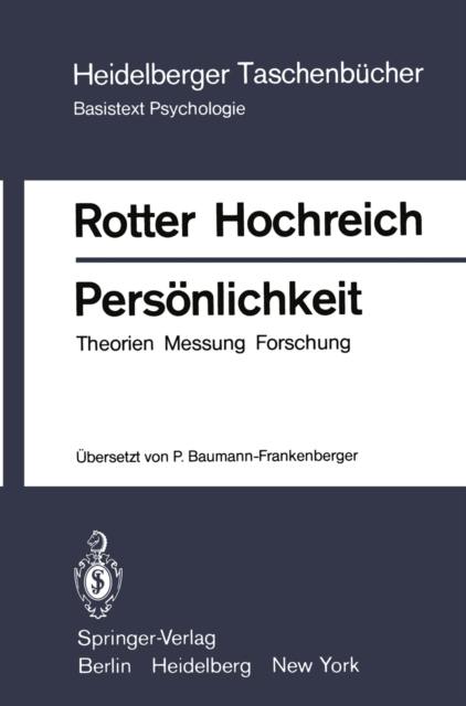 Personlichkeit : Theorien Messung Forschung, PDF eBook