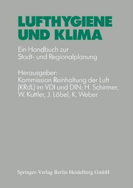Lufthygiene und Klima : Ein Handbuch zur Stadt- und Regionalplanung, PDF eBook