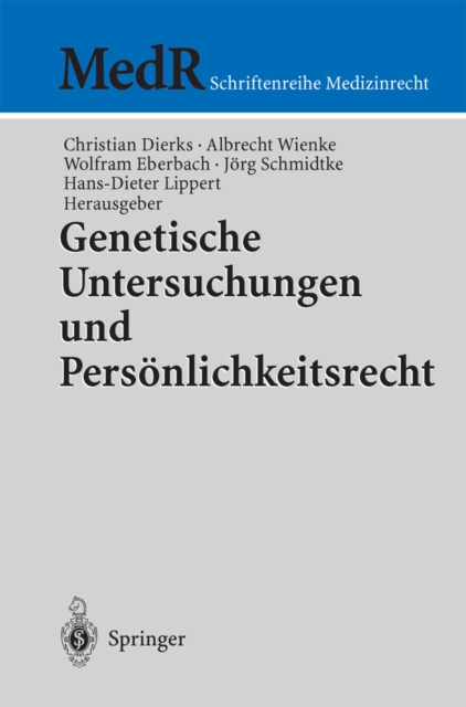 Genetische Untersuchungen und Personlichkeitsrecht, PDF eBook