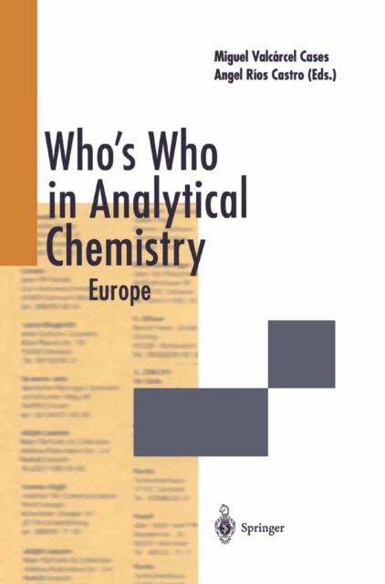 Who's Who in Analytical Chemistry : Europe, PDF eBook