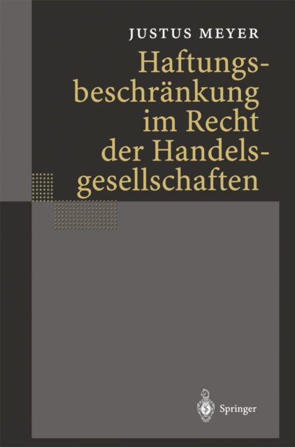 Haftungsbeschrankung im Recht der Handelsgesellschaften, PDF eBook