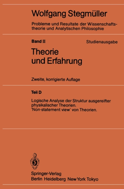 Logische Analyse der Struktur ausgereifter physikalischer Theorien 'Non-statement view' von Theorien, PDF eBook