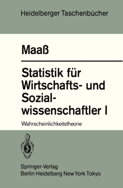 Statistik fur Wirtschafts- und Sozialwissenschaftler I : Wahrscheinlichkeitstheorie, PDF eBook