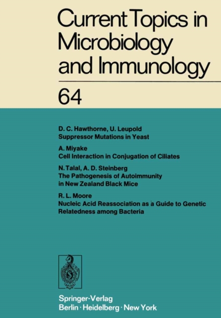 Current Topics In Microbiology And Immunology : Ergebnisse Der ...