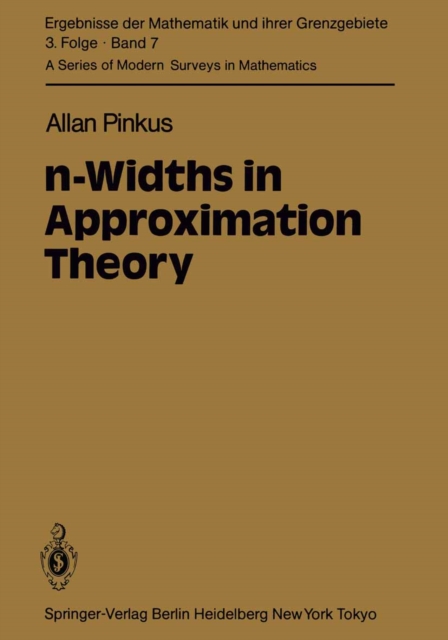 n-Widths in Approximation Theory, PDF eBook