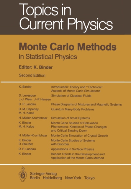 Monte Carlo Methods in Statistical Physics, PDF eBook