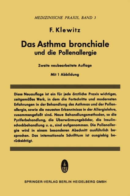 Das Asthma Bronchiale und die Pollenallergie, PDF eBook