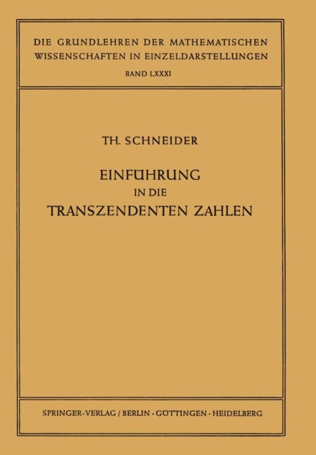 Einfuhrung in die Transzendenten Zahlen, PDF eBook