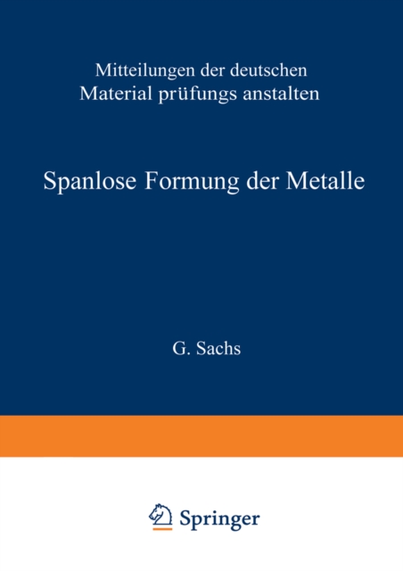 Spanlose Formung der Metalle, PDF eBook