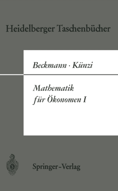 Mathematik fur Okonomen I, PDF eBook