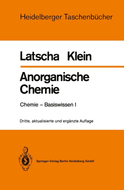 Anorganische Chemie : Chemie-Basiswissen I, PDF eBook