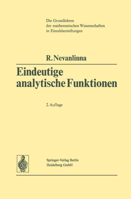 Eindeutige Analytische Funktionen, PDF eBook