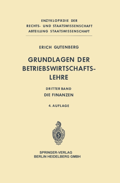 Grundlagen der Betriebswirtschaftslehre : Die Finanzen, PDF eBook