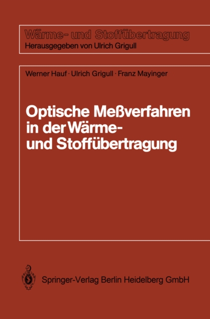Optische Meverfahren der Warme- und Stoffabertragung, PDF eBook