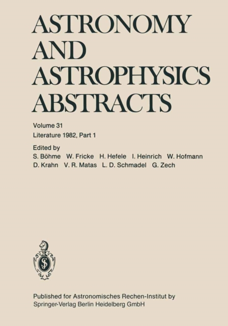 Astronomy and Astrophysics Abstracts : Literature 1982, Part 1, PDF eBook